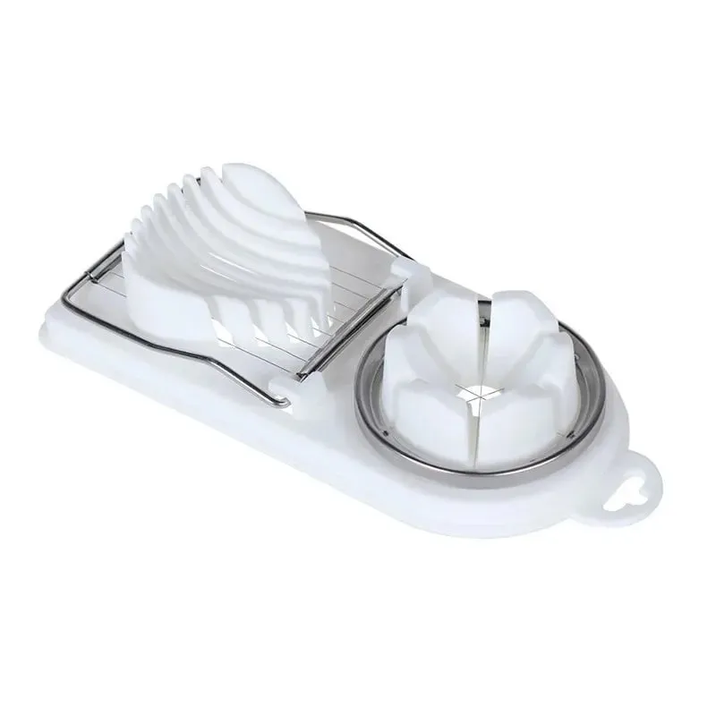 Artefato de corte de ovos multifuncional, cortador de aço inoxidável doméstico, divisor de ovos preservados, dois em um, cortador de ovos