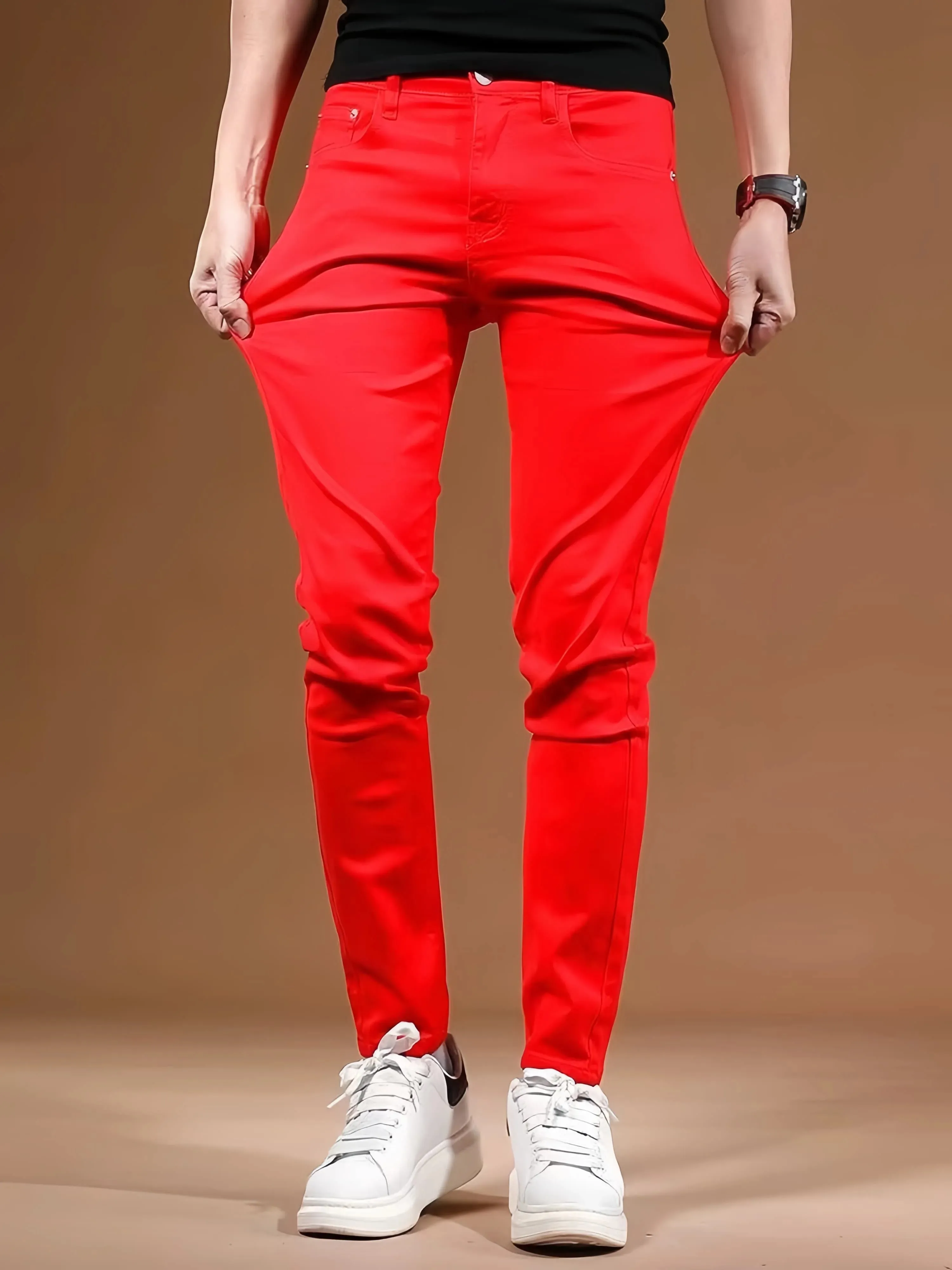 Rote lange Hose für Herren, kugelsicher, im Business- und Büro-Stil, einfach und vielseitig, geeignet für verschiedene Anlässe — image 2