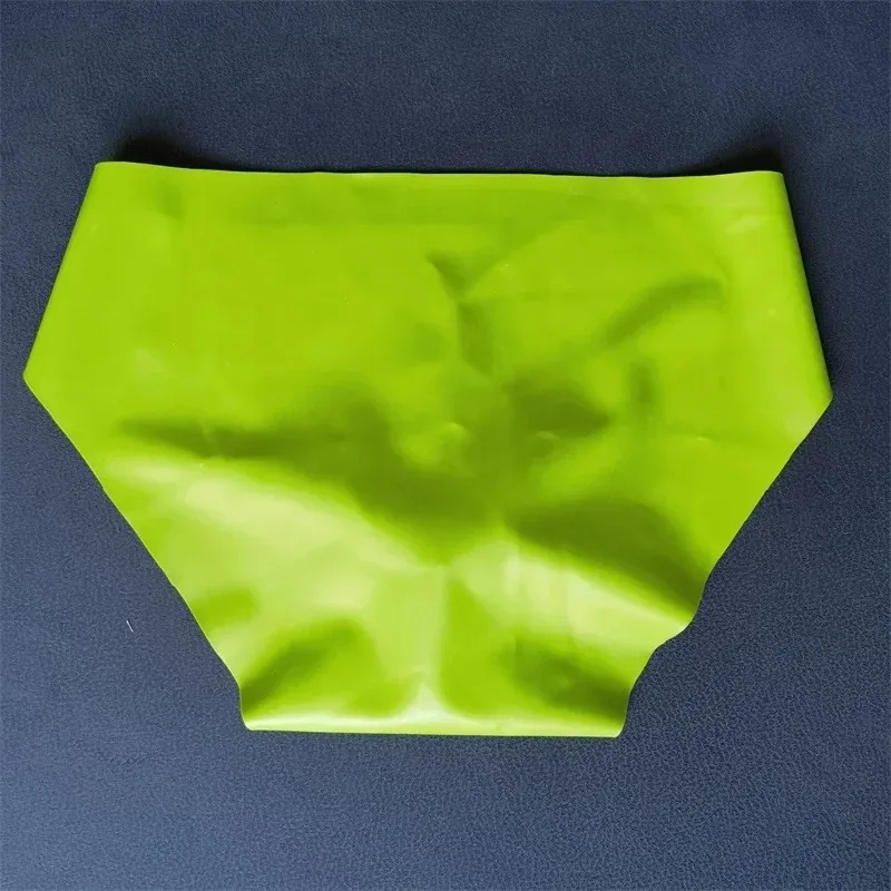 Men's Sexy Latex Erotic Underpants Seamless Rubber Sheath Sissy Briefs See-Through Couple Low Waist Panties Tight Safety Panties — image 4