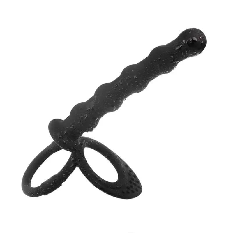 สอดใส่คู่Dildo Dual Stimulation Vibratorสำหรับคู่ลูกปัดG-SpotนวดCockแหวนของเล่นสำหรับผู้ใหญ่ — image 1