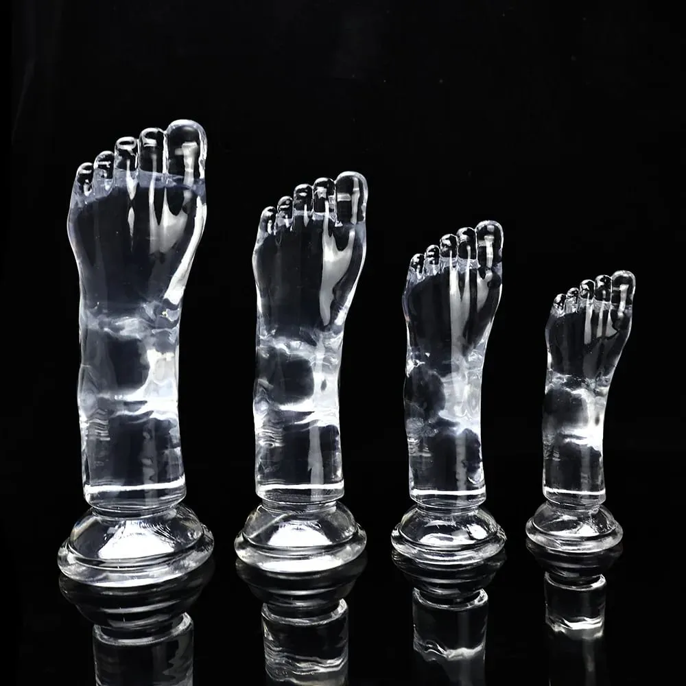 Big Feet Style Anal Plug Big Clear TPE ButtPlug Deep Masturbator Dildo Dilator Stimulator Anal Plug Adult Sex Toys For Women 18+ — image 1