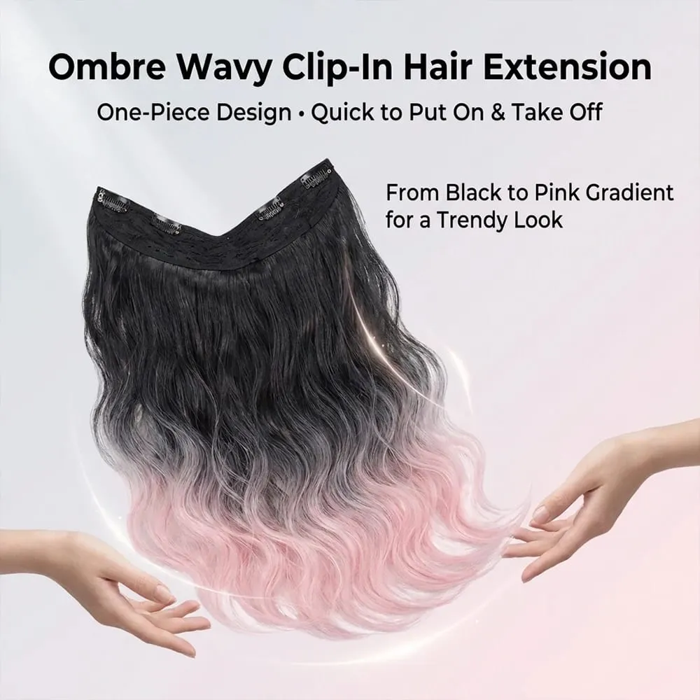 Sambungan Rambut Sintetik 4 Klip Dalam Bentuk V Bentuk Rambut Panjang Gaya Rambut Lurus Warna Potongan Rambut 55CM Rambut Palsu Asli — image 2
