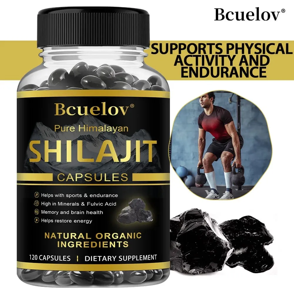 Shilajit Original Shilajits Capsule Suplemen Mineral Kemurnian Tinggi dengan 85+Trace Mineral Meningkatkan Energi & Menahan Stres — image 1