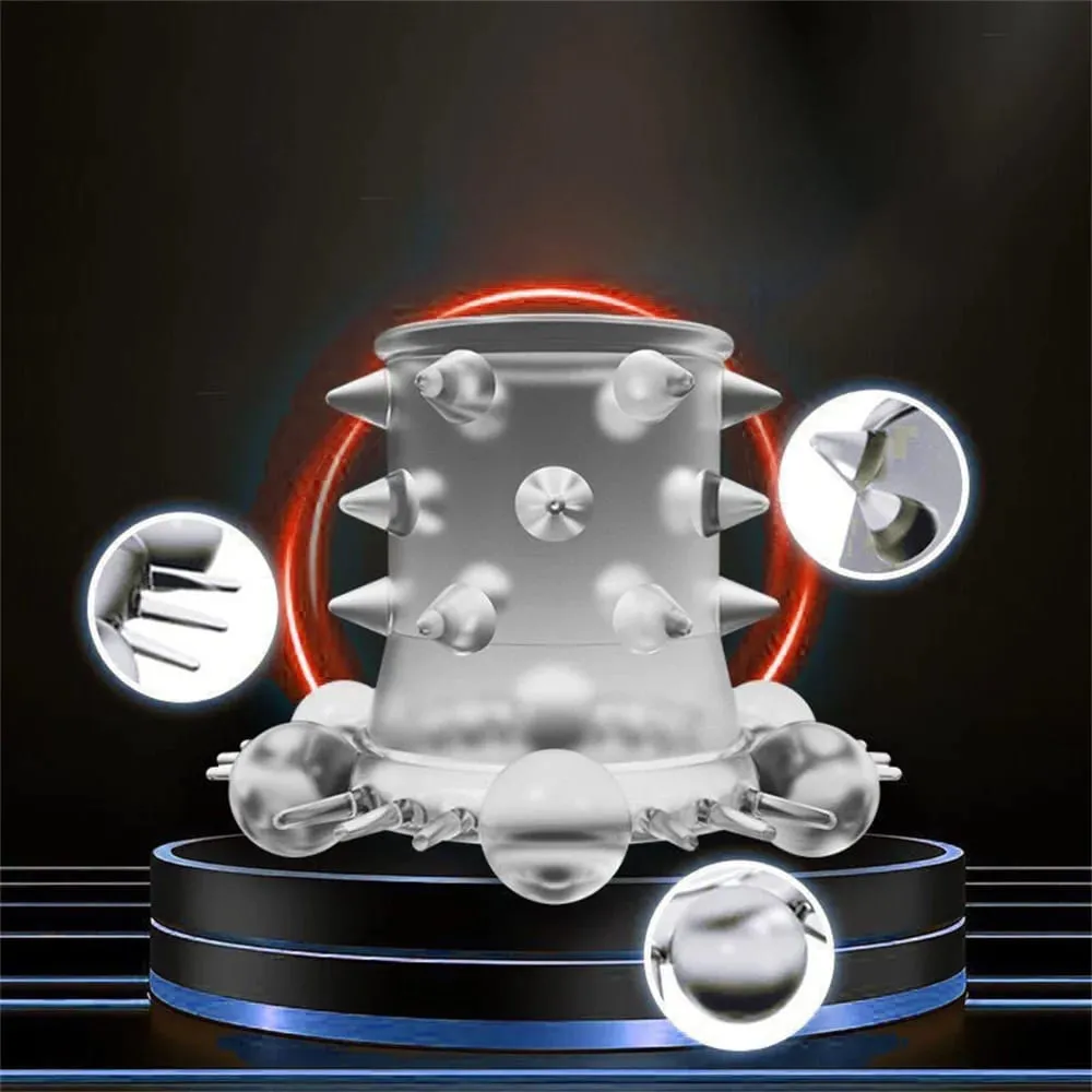 1PC Penis Ring Sleeve Crystal Cock Ring Reusable Condom Delay Ejaculation Sex Toys for Men Male Lock Cockring Intimate Goods — image 3