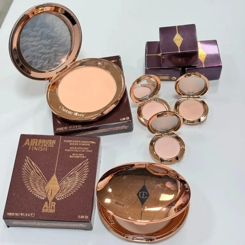 Charlotte Tilbury Airbrush Flawless Finish Smoothing Pore-blurring Makeup CT Limited Edition Silver Disk Setting Powder เครื่องสำอาง — image 3