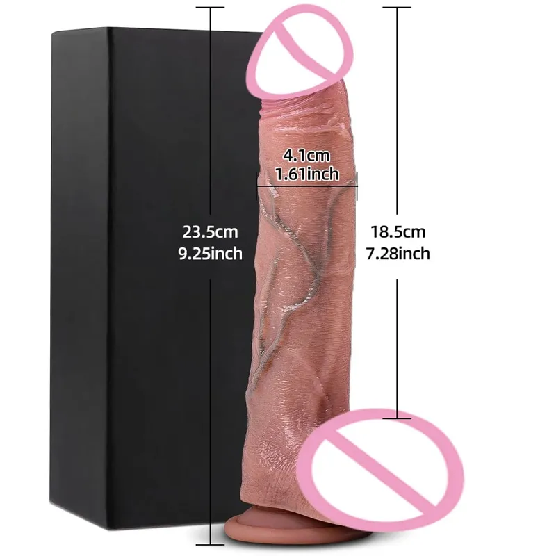 Dildo besar realistik zakar palsu yang besar dengan cawan sedutan batang tiruan fleksibel faraj wanita melancap dubur untuk mainan seks lesbain — image 16