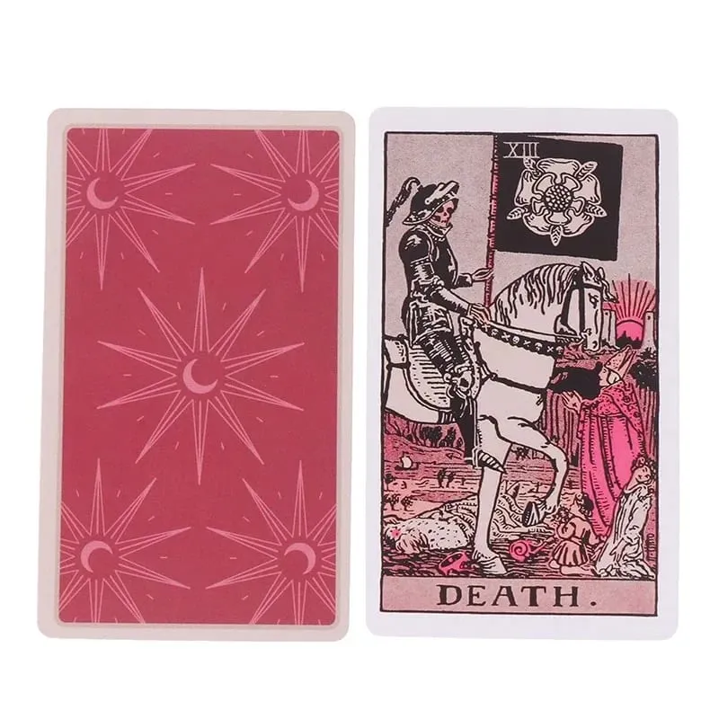 Pink Rider Waite ไพ่ทาโรต์ชุดดาดฟ้าสำหรับผู้เริ่มต้น Prophecy Divination Deck Family Party Board Fate การ์ด Fortune Telling เกม — image 2