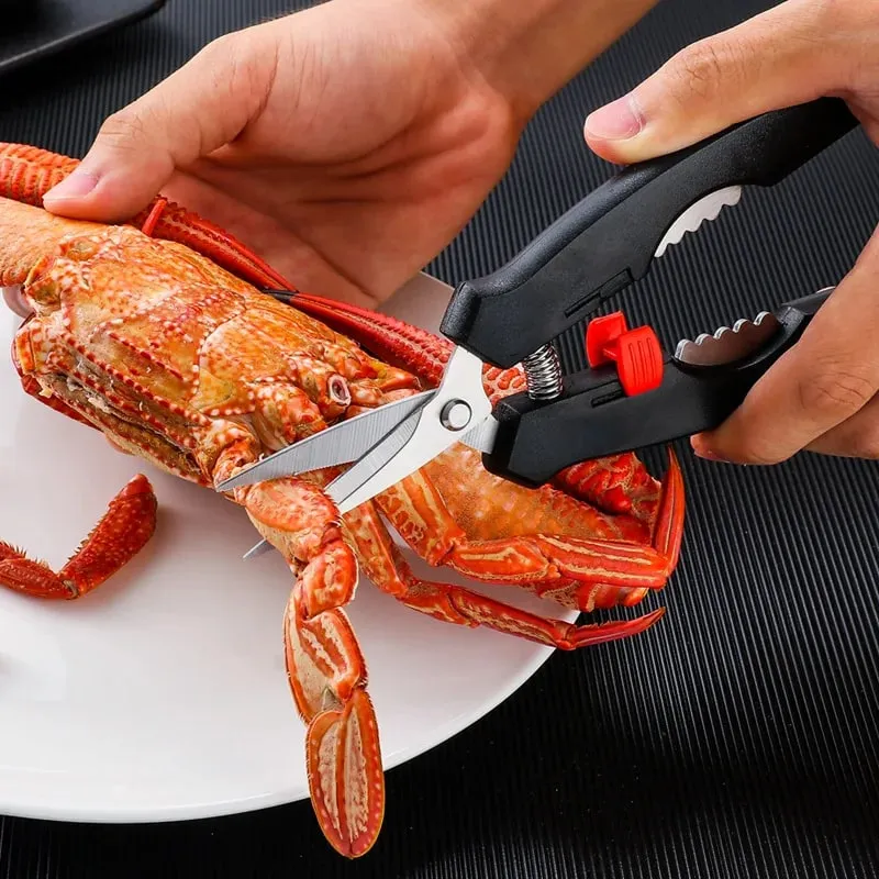 Seafood Tools Multi functional Zinc Alloy Claws Crab Needles Crab Scissors Kitchen Seafood Tools — image 2