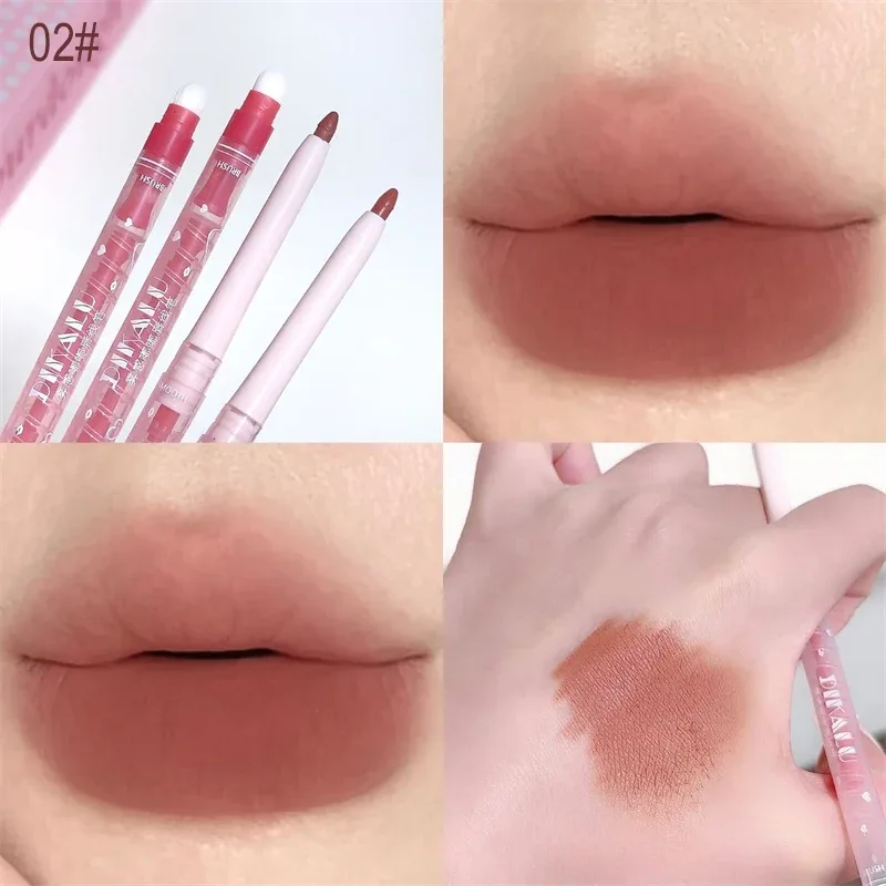 Rouge à lèvres mat, 2 couleurs, soyeux, lisse, facile à colorer, cosmétique, imperméable, durable, naturel, quotidien, maquillage pour femmes — image 8