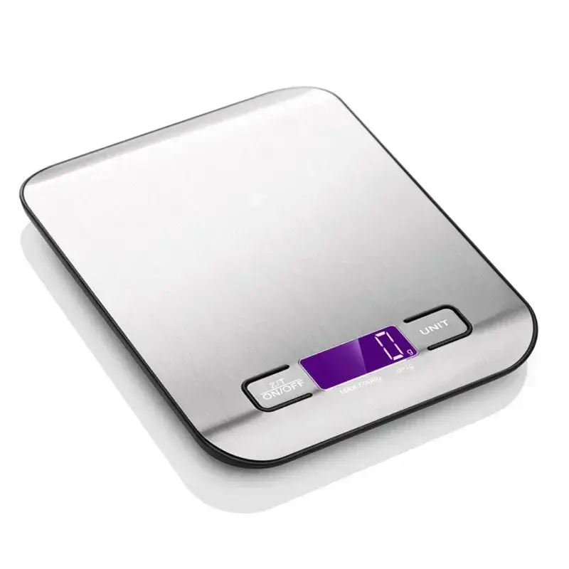 Digital køkkenvægt 5 kg/10 kg mad multifunktion rustfrit stål Balance LCD-skærm Måler gram ounces madlavning bagning — image 1