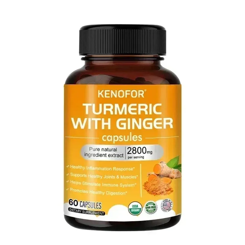 Curcuma Capsule di curcumina 1600 mg con zenzero e MSM Supporto antiossidante Comfort articolare Cuore Benessere cognitivo e digestivo — image 10