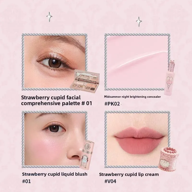 Flor sabe conjunto de maquiagem lábio lama iluminador pó blush sombra de olho maquiagem profissional presente kit para menina cosméticos conjunto completo — image 12