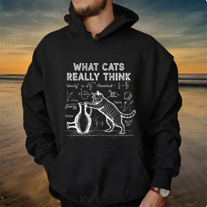 Funny Cat Physics Design Hoodies Math Science Humor Cat Print Sweatshirt Personalized Men Women Casual Streetwear Fashion Hoodie — image 5