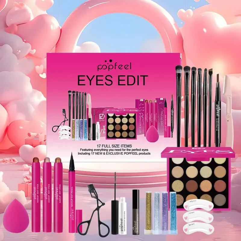 ชุดแต่งหน้าสำหรับดวงตา 22 ชิ้น: ประกอบด้วยพาเลทอายแชโดว์ 16 สี Pearl Shimmer Eyeshadow Brow Tint อายไลเนอร์สีดำ — image 2