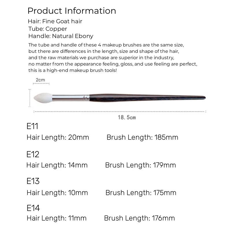 แปรงอายแชโดว์ผสมหรูหราธรรมชาติผมแพะ Ebony Handle แปรงแต่งหน้าอายแชโดว์เครื่องมือความงาม — image 2