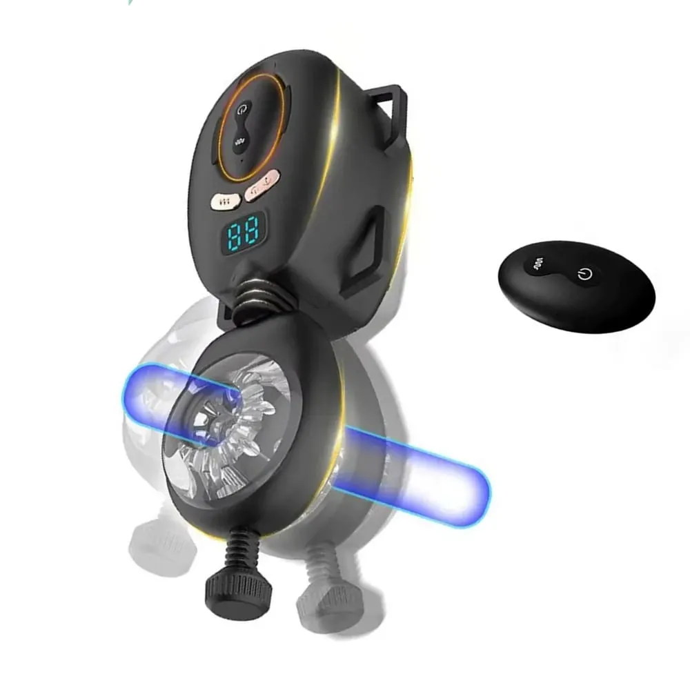 Masturbador masculino vibratorio de empuje automático con cinturón portátil Control remoto manos libres pene Stroker juguetes sexuales para hombres adultos — image 3