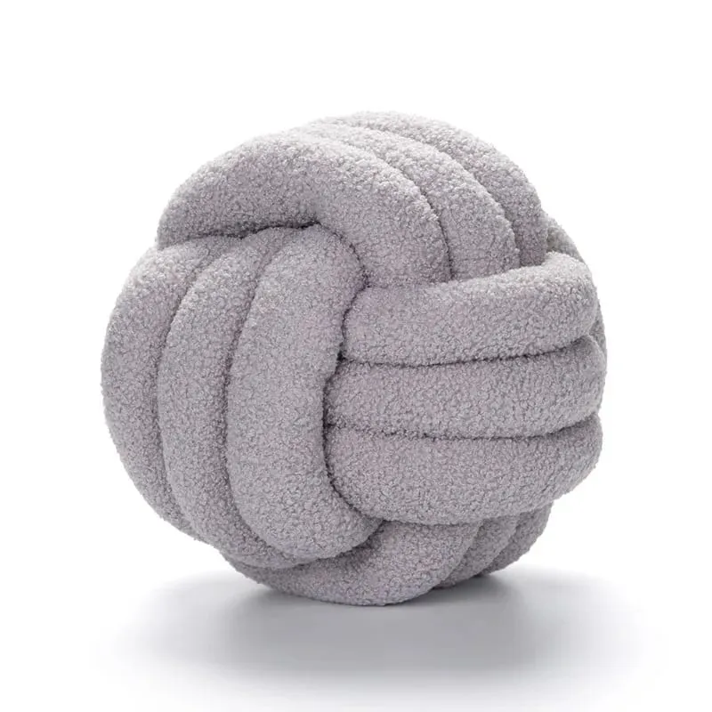 Decorazione domestica Cuscino a sfera annodata Cuscino in peluche a sfera annodata indeformabile ecologico Cuscino da tiro con retro a sfera annodata intrecciata a mano — image 10