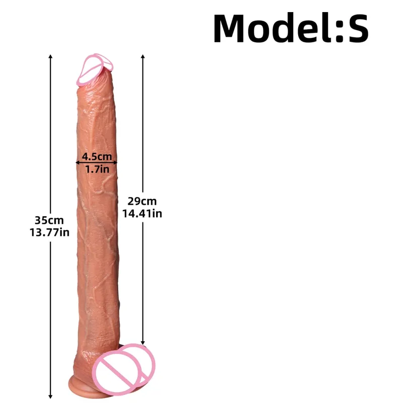 Super ยาวสมจริง Dildos Butt Plug ซิลิโคนอวัยวะเพศชายผู้ใหญ่อุปกรณ์ดูดคัพเพศของเล่นสำหรับชายหญิงช่องคลอด Anal นวด — image 13