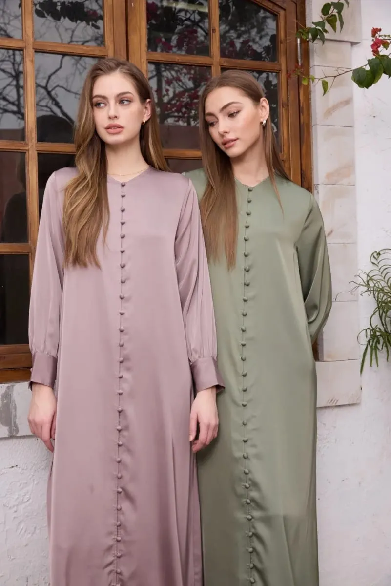AS SS26 light satin ball buttons dress lightweight super comfortable fabric dressy woman clothes — image 4
