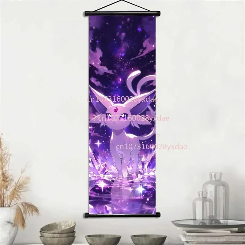 Anime-gedrucktes Pokemon-Poster, Cartoon-Wandkunstwerk, Gengar, Eichhörnchen, Bulbasaur, Pikachu, Hängerolle, Familienzimmer-Dekoration — image 10