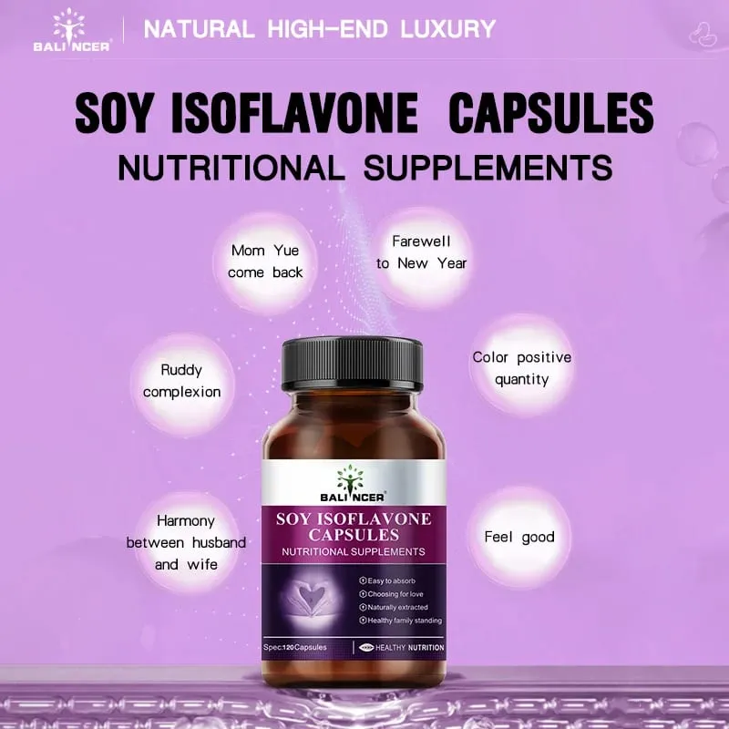 Sójový isoflavonový extrakt kapsle Udržování fyzického stavu Menopauza Úleva Podpora nálady Doplněk výživy pro ženy — image 4