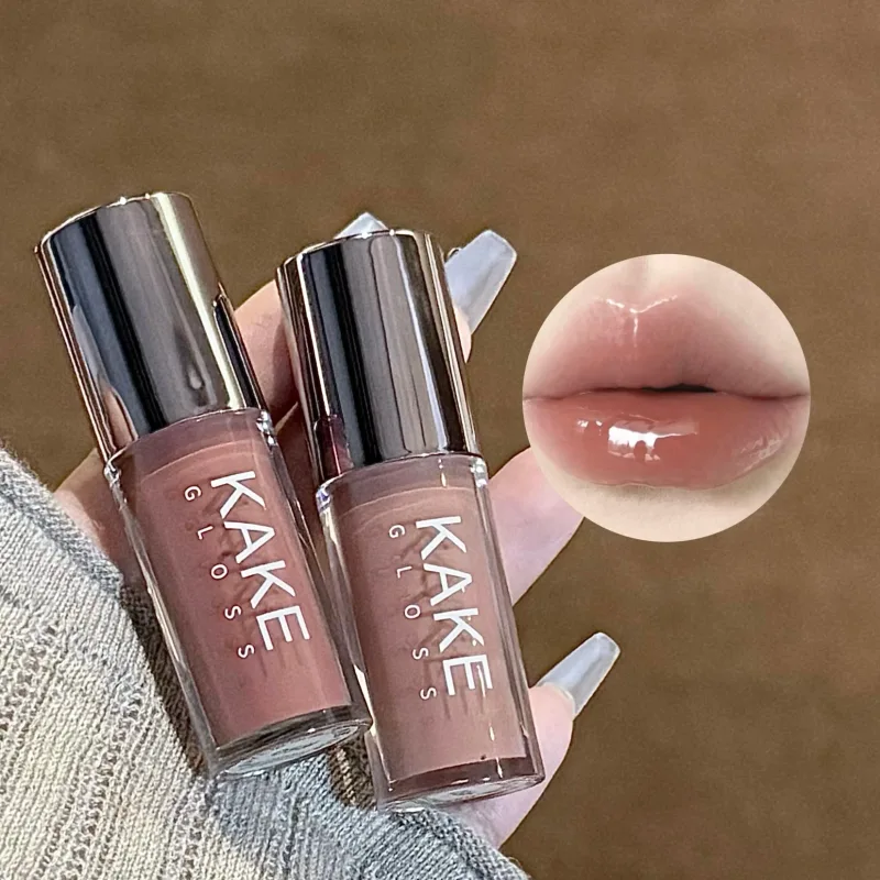 Spiegelflüssiger Lippenstift, feuchtigkeitsspendendes Gelee, braunes Wasser, leichte Lippenglasur, sexy Lipgloss, langlebig, nackte Lippentönung, Make-up-Kosmetik — image 6