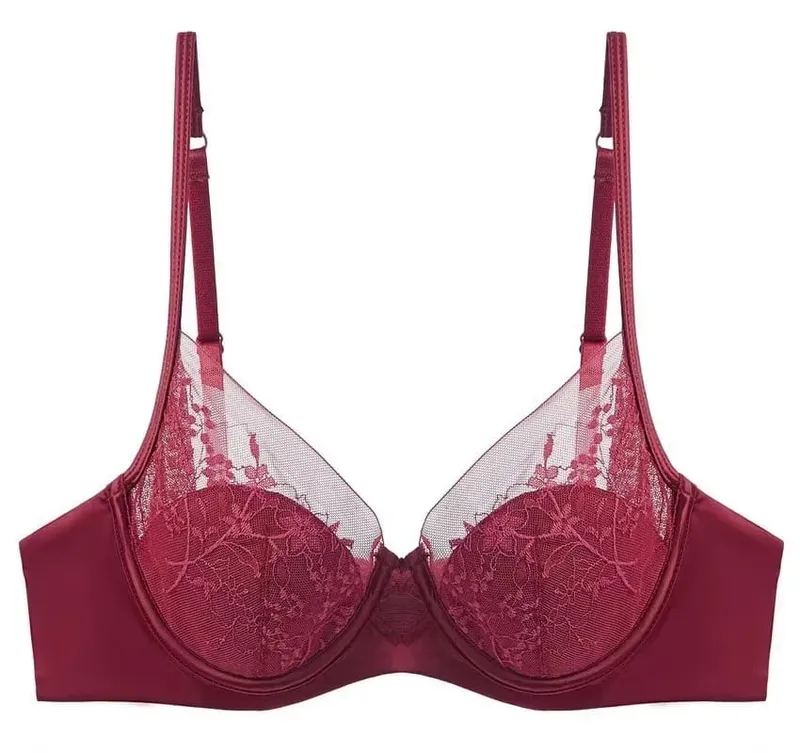 Women Lace Lingerie Set Thin Cup Minimizer Bra Panty Kit Full Coverage Breathable Intimates for Big BustFashion Daily Underwear — image 14