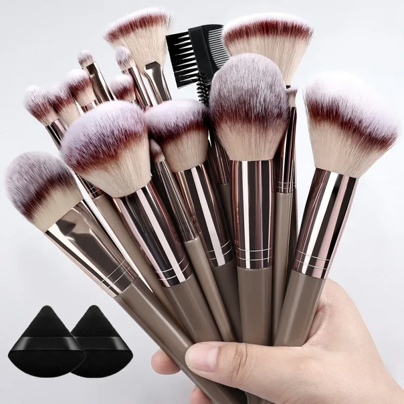 Set di pennelli per trucco da 20 pezzi Professionale Dettagli super morbidi Blush evidenziatore Fondotinta correttore Pennello per ombretto Strumento di bellezza per donna