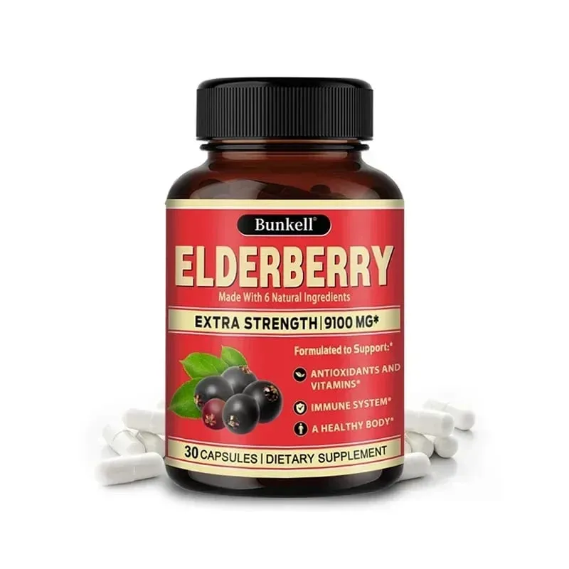 Elderberry Capsules - Rich in Vitamins - Supports Antioxidant Immune System Health Non-GMO Dietary Supplement — image 8