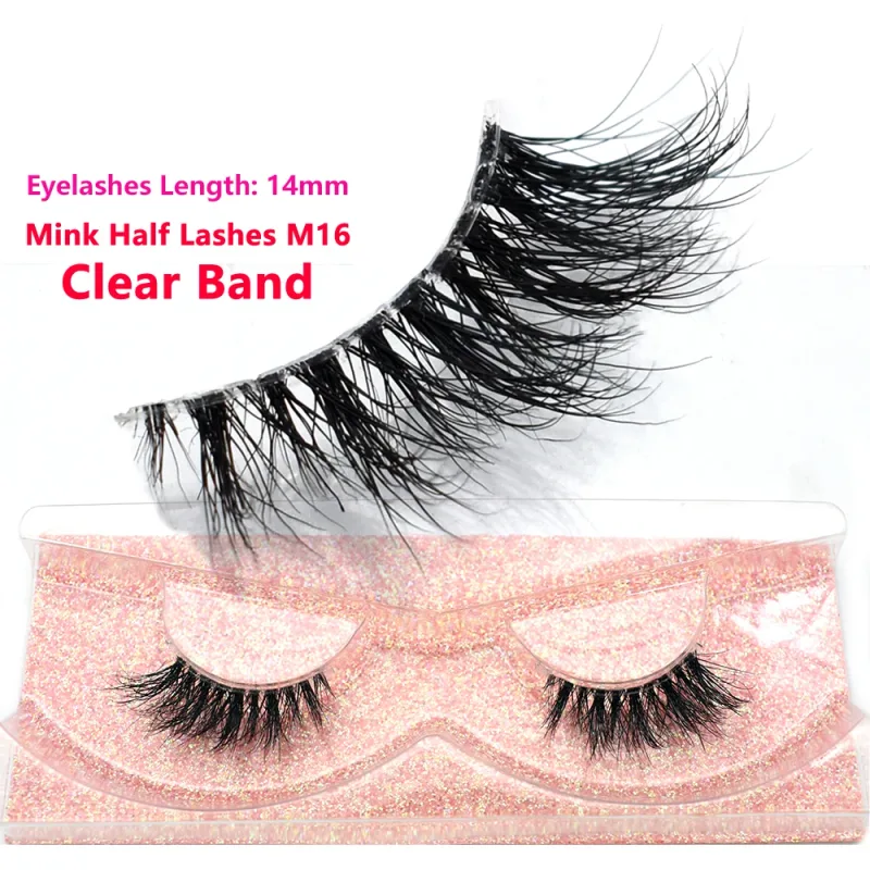 Pestañas de medio ojo, pestañas postizas cortas de visón 3D naturales, tira cruzada fina y esponjosa, pestañas postizas suaves, media extensión de pestañas, maquillaje — image 37