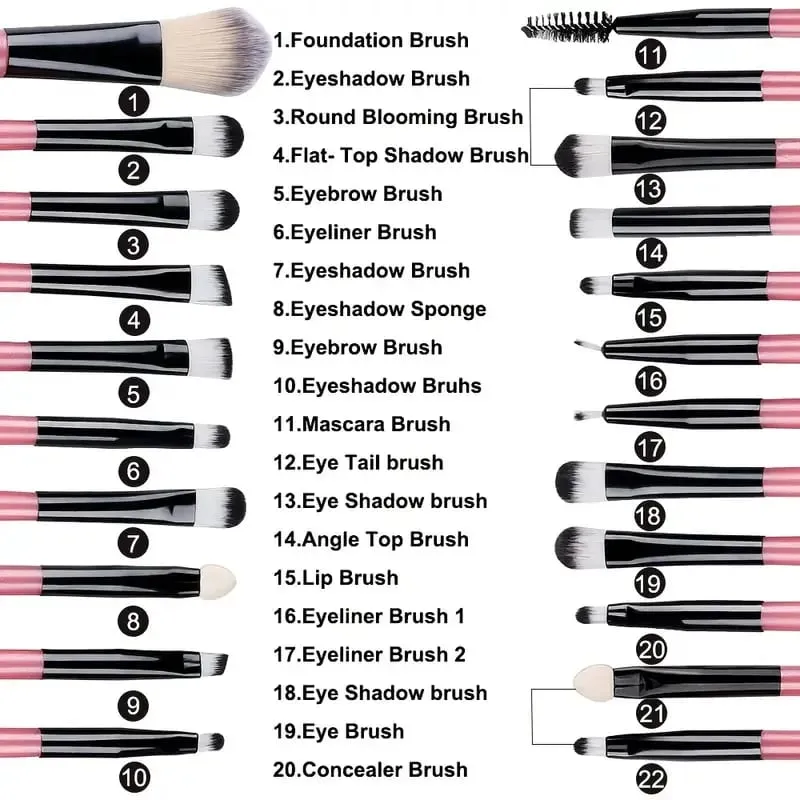 20ชิ้นชุดแปรงแต่งหน้านุ่มปุยเครื่องสำอางแป้งผสมรองพื้นอายแชโดว์คาบูกิผสมแต่งหน้าแปรงแต่งหน้าเครื่องมือความงามฟองน้ำแต่งหน้า — image 4