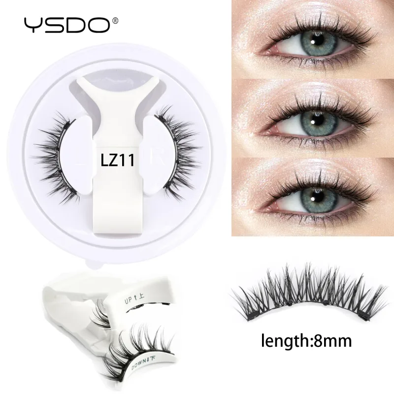 Lông mi từ tính Có thể tái sử dụng Lông mi chồn 3D có cánh từ tính Lâu trôi không cần keo Lông mi giả có nhíp trang điểm — image 12