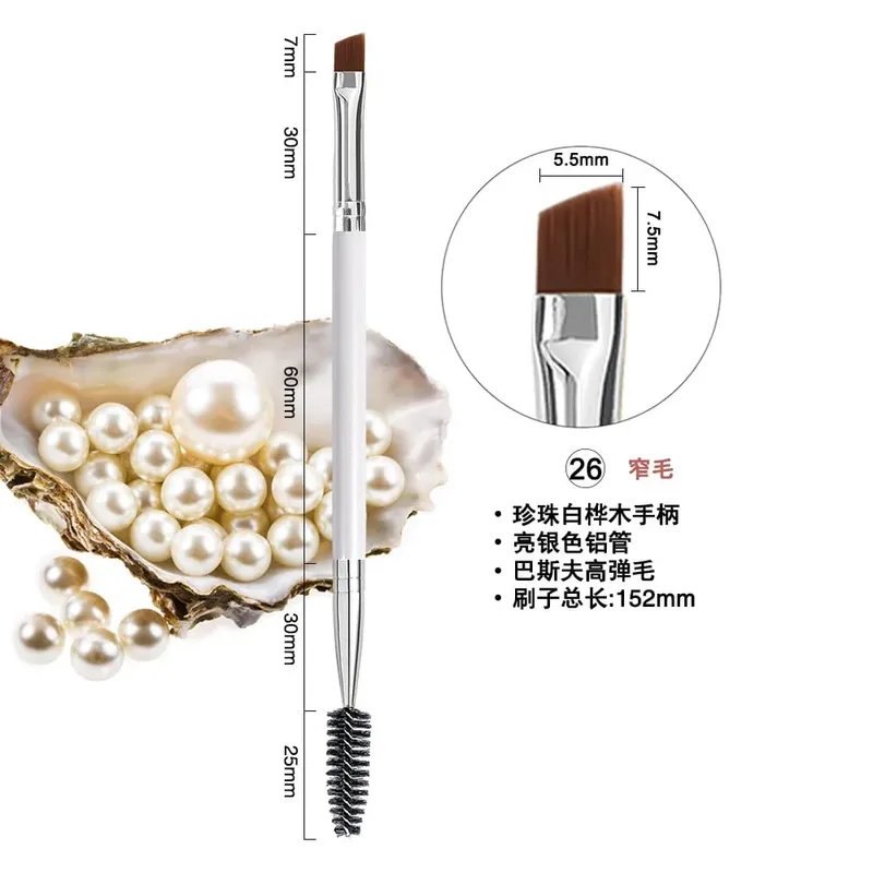 100 pièces LOGO personnalisé Double tête brosse à sourcils cils cosmétiques pinceaux de maquillage Eyeliner maquillage brosse outils — image 22