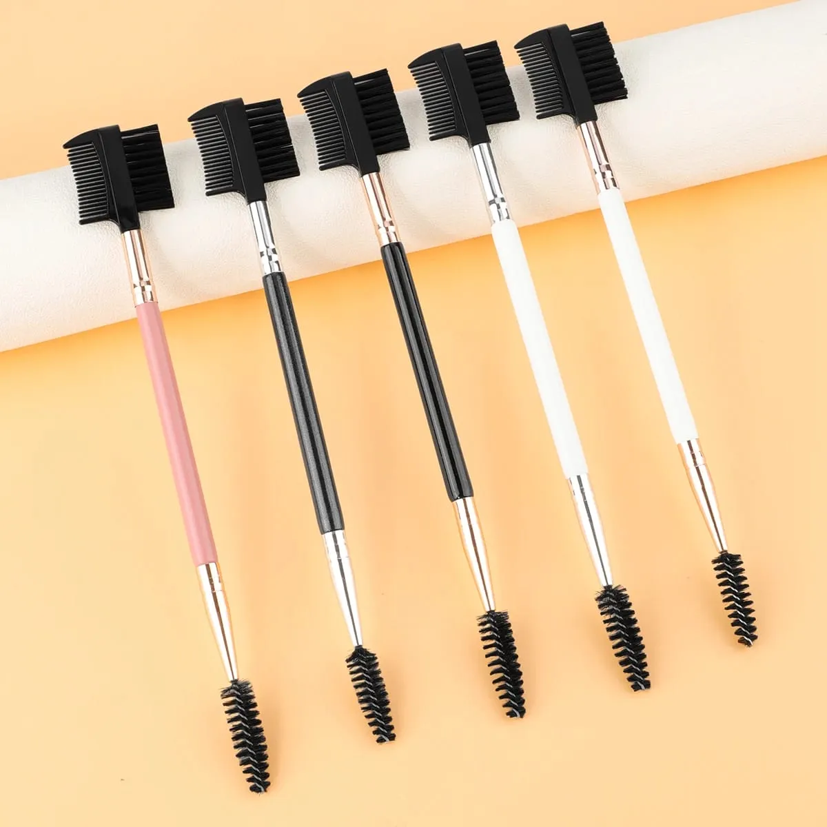 1/2/5 Chiếc 3 Đầu Lông Mày Mi Shaper 2 Đầu Bàn Chải Trang Điểm Chải Lông Dụng Cụ Đựng Mỹ Phẩm Với 3 Bàn Chải Spoolie Khác Nhau — image 2