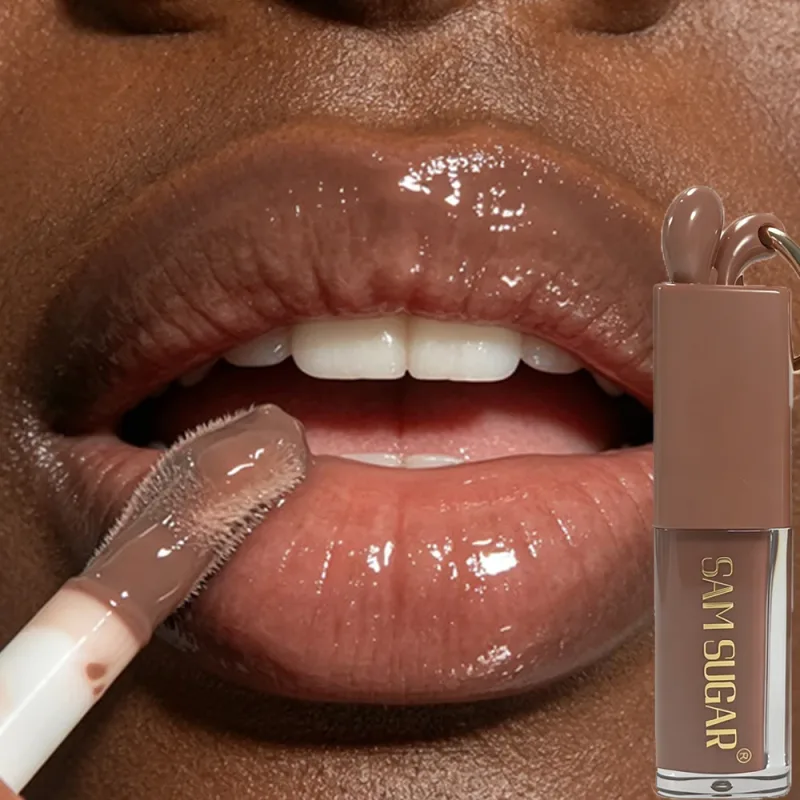 1 stk Spejl Guld Skinnende Brun Kanin Lip Gloss Fugtgivende Plumping Lip Gloss Flydende Læbestift Mat Chokolade Brun Lip Tint Tone — image 6