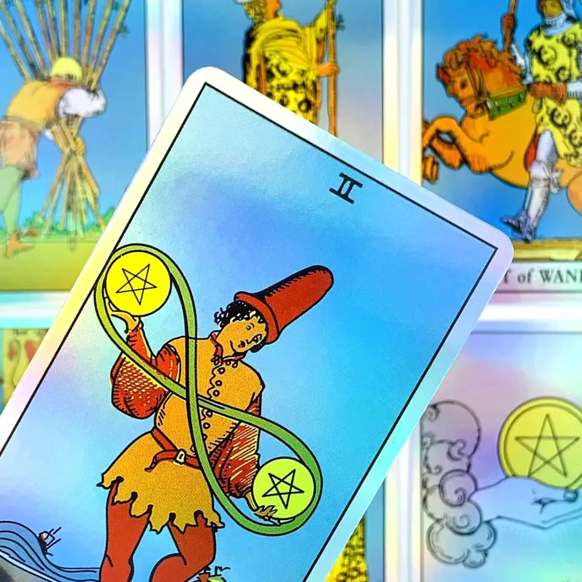 Jeu de Tarot holographique arc-en-ciel classique, 78 pièces, cartes de Tarot irisées avec guide de Divination, carte Oracle pour débutants