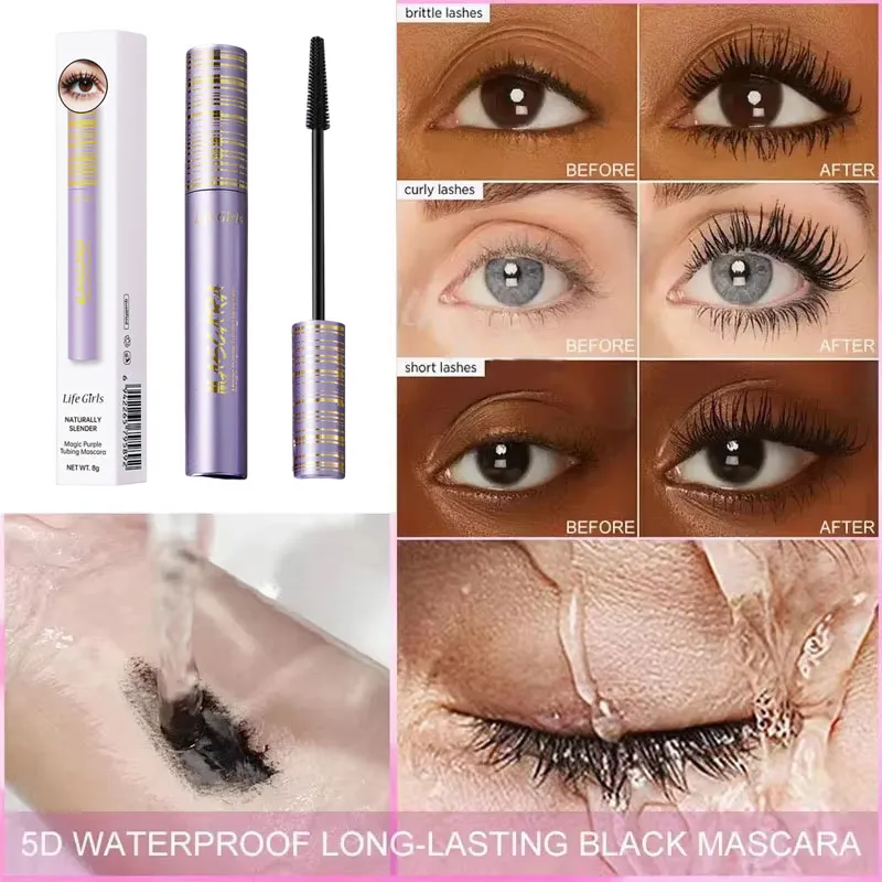 Mascara noir pour les yeux, Extension de cils imperméable, en Fiber de soie, maquillage pour les yeux, cosmétique coréen — image 3