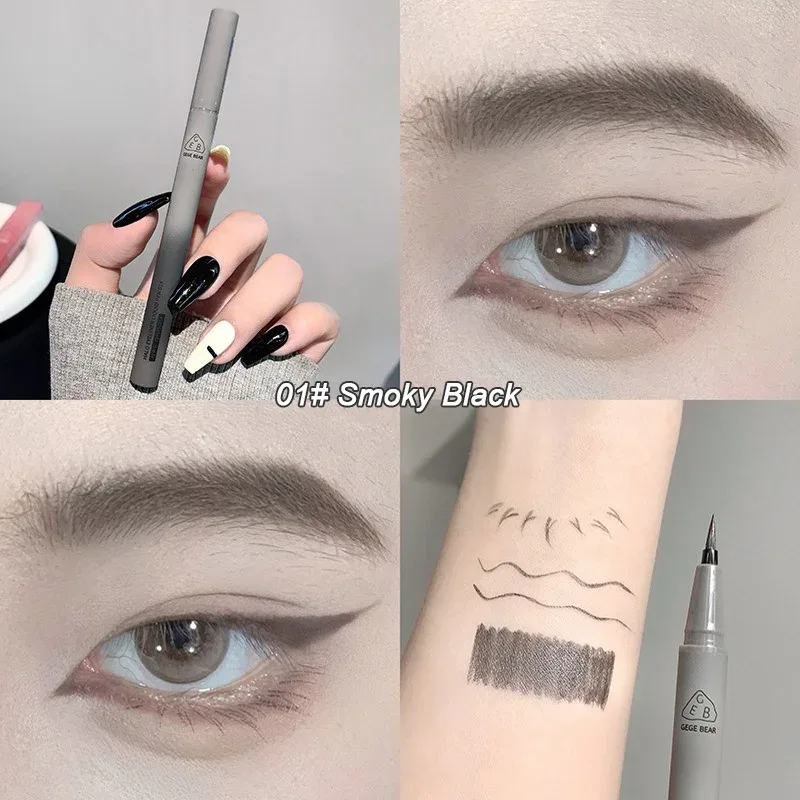 Wasserdichter, schnell trocknender, flüssiger Eyeliner-Stift, ultrafeiner, mattschwarzer, brauner, dauerhaft liegender Seidenraupen-Eyeliner-Stift, natürliches Augen-Make-up — image 8