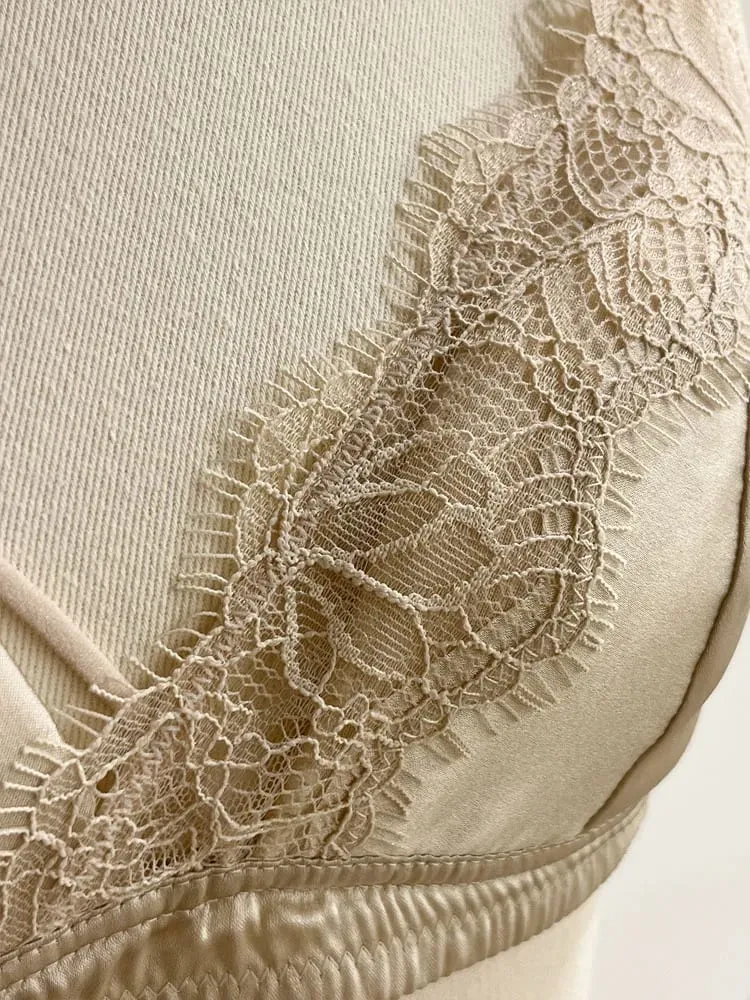 Francouzský styl krajková podprsenka Bralette Malá prsa Bez kostic Trojúhelníkový košíček Tenký ramínko Sexy sada spodního prádla Push Up Dámské spodní prádlo — image 7