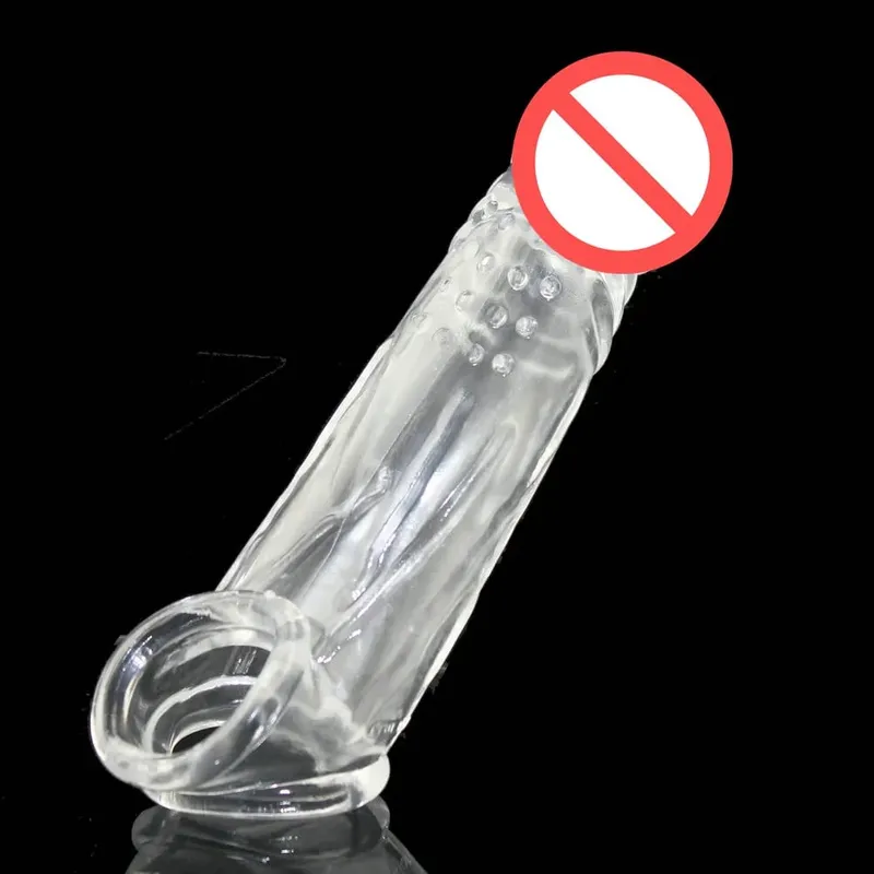 Preservativo retardante reutilizável, 2 anéis, ampliação transparente, impotência, extensão do pênis, manga peniana duradoura, produto sexual, brinquedos masculinos, vibrador — image 4