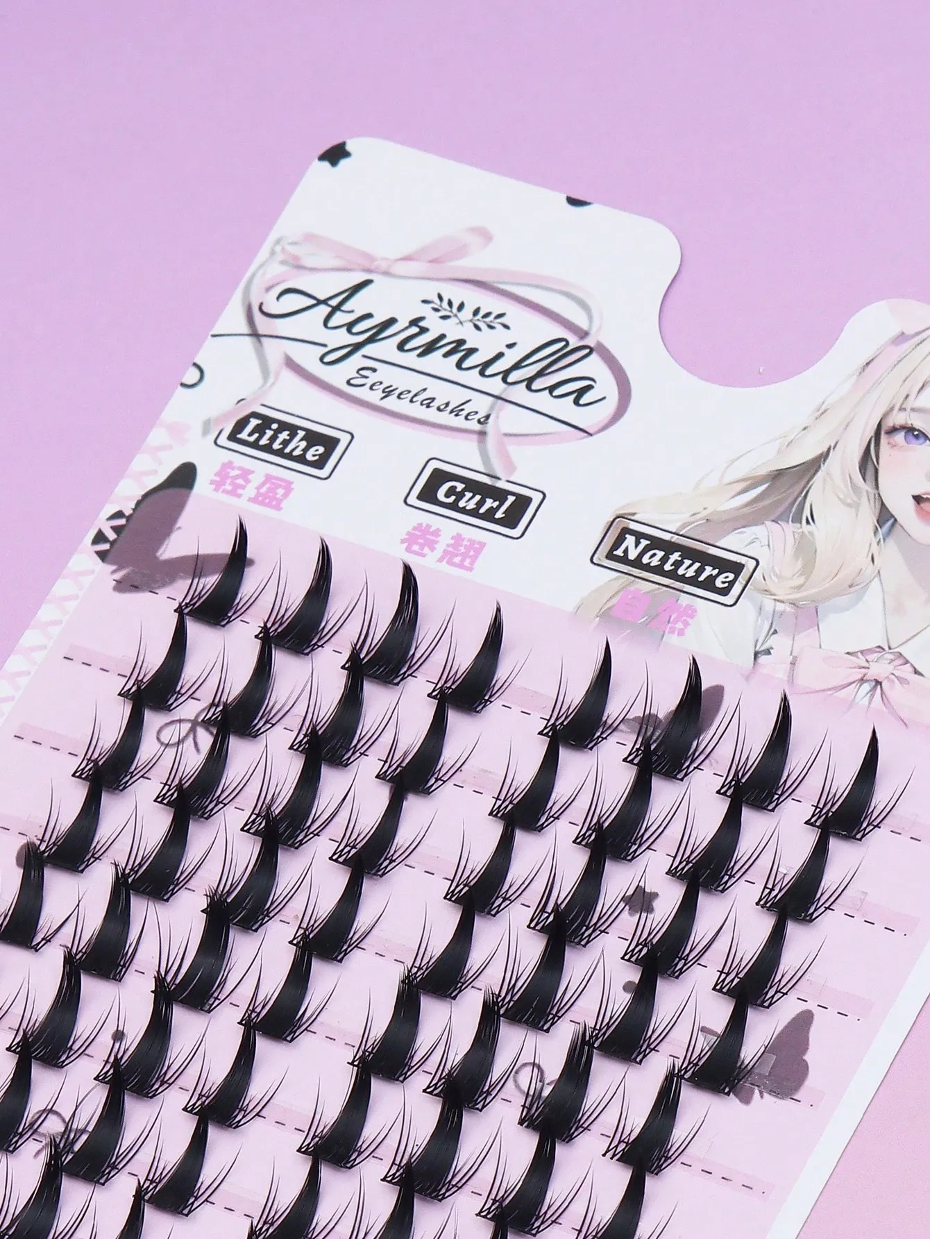 Bulu Mata Cluster Runcing Anime Manga Ujung Tajam Mata Rubah Bulu Mata Individu Cosplay DIY Bulu Mata Palsu Tersegmentasi — image 6