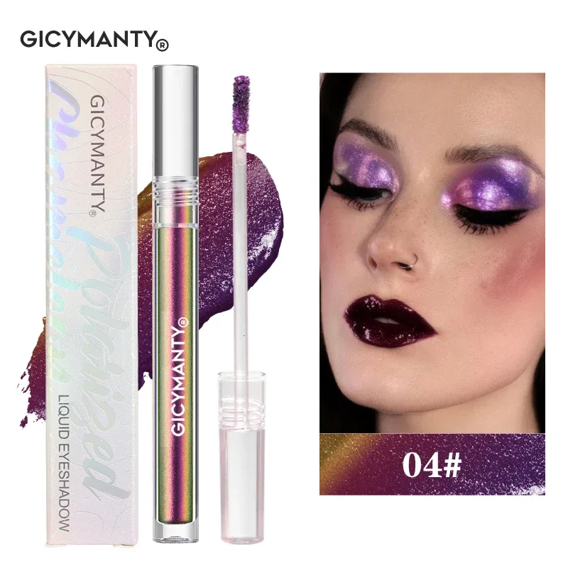 Sombra líquida camaleão polarizada, brilho brilhante, longa duração, à prova d'água, multiuso, destaque para os olhos, blush, maquiagem — image 8