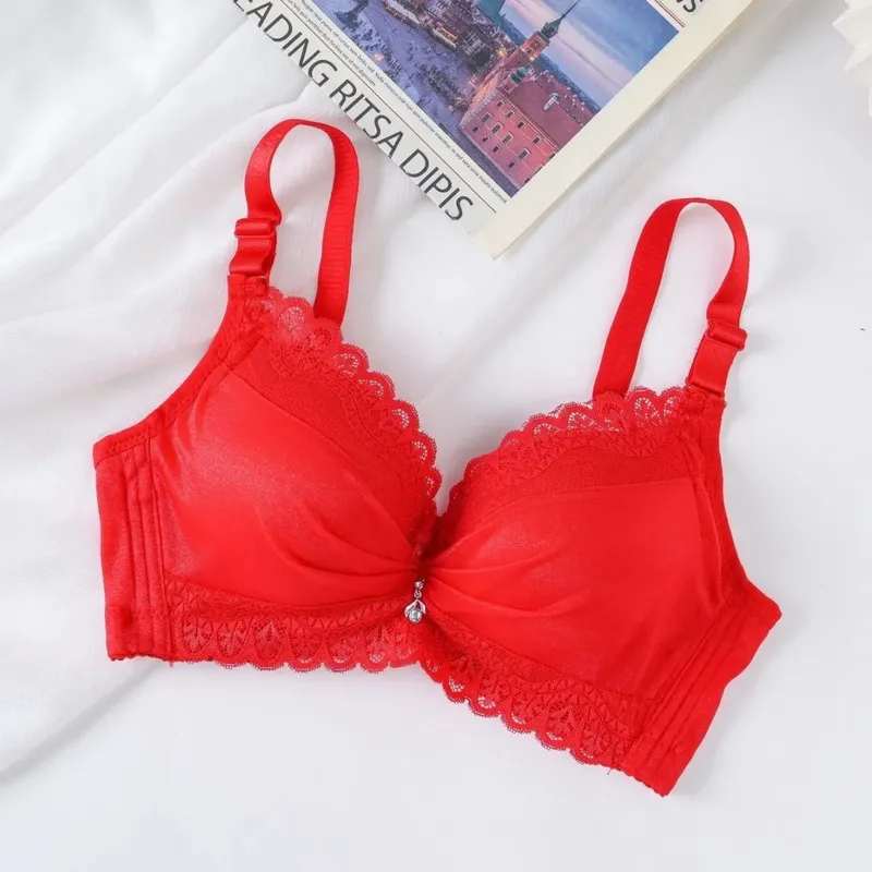 Ultra silná 8cm podprsenka push-up s krajkou Bezdrátové plné pokrytí spodního prádla boční podpora pro košíčky A/B ženy — image 10
