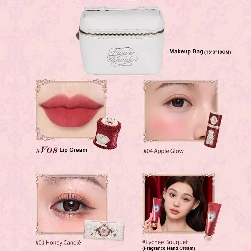 Maquillage fleur sait ensemble Swan Ballet série Six couleurs fard à paupières Palette en relief fard à joues brillant rouge à lèvres Kit avec sac tout en — image 18