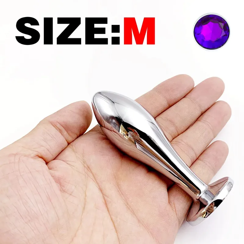 1 ชิ้นโลหะ Anal Plug สามขนาดอัญมณีฐานนวด G-Point ผู้ใหญ่ Pleasure Sex Toy สำหรับ Sexual Wellness — image 8