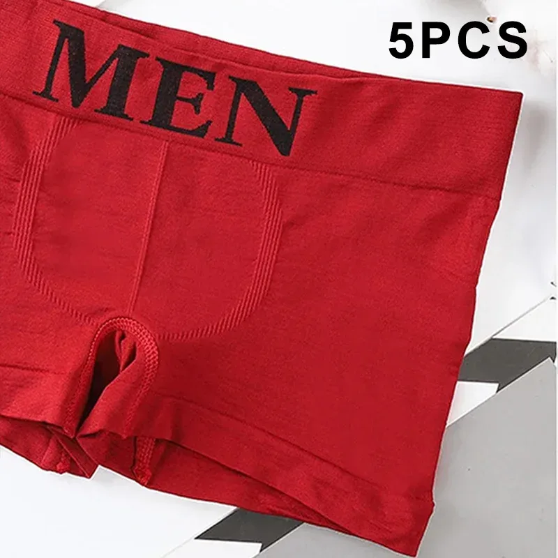 5Pcs Men's Plain Color Boxer Briefs Breathable High Elastic Cotton Underwear Soft Comfortable Underpants for Daily Gym Sports — image 12