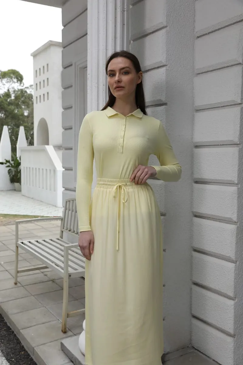 AP 2025 Gonna da donna in misto cotone con colletto rovesciato per la primavera e l'estate, comoda e casual — image 4