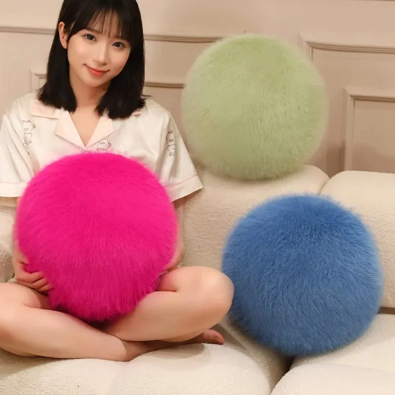 30 cm Lange Plüsch Flauschigen Runden Plüsch Kissen Cartoon Ball Kissen Begleiten Gefüllte Kissen Auto Hause Sofa Decor Plüsch Kissen — image 6