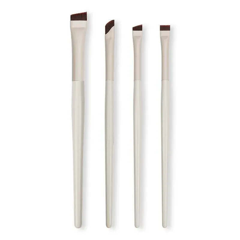 Upgrade Blade Sada štětců na oční linky Ultra tenký jemný úhlový plochý štětec na obočí pod očima Přesné štětce na detaily Ivory — image 8