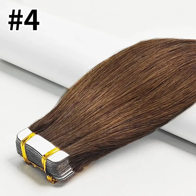 Colored Bone Straight Tape In Hair Extensions 100% Human Hair Invisible Seamless Skin Weft Tape In Human Hair Extensions 26 Inch — image 11